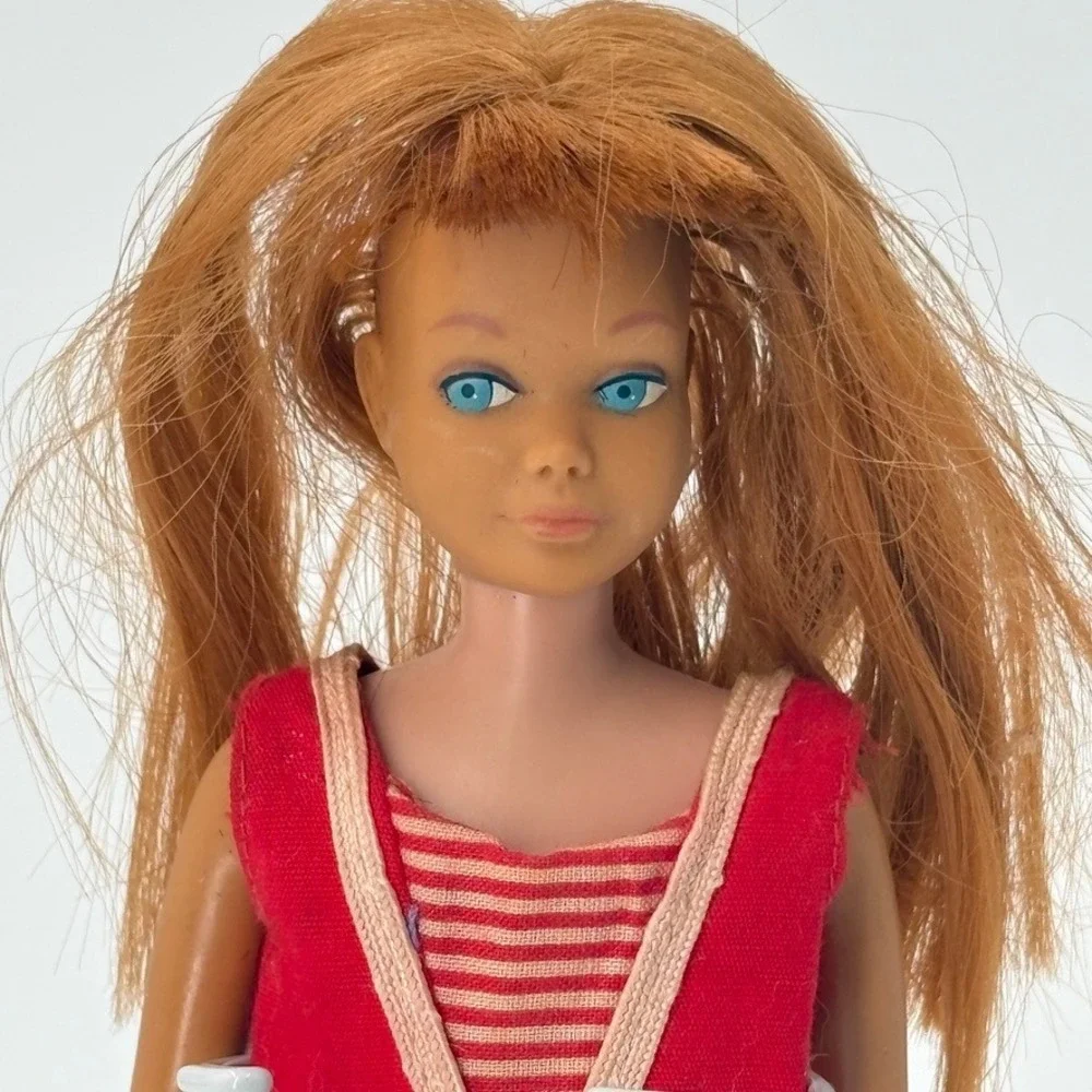 1960s Skipper Barbie‎ Doll Titan Redhead Blue Eyes Japan Striped Swimsuit